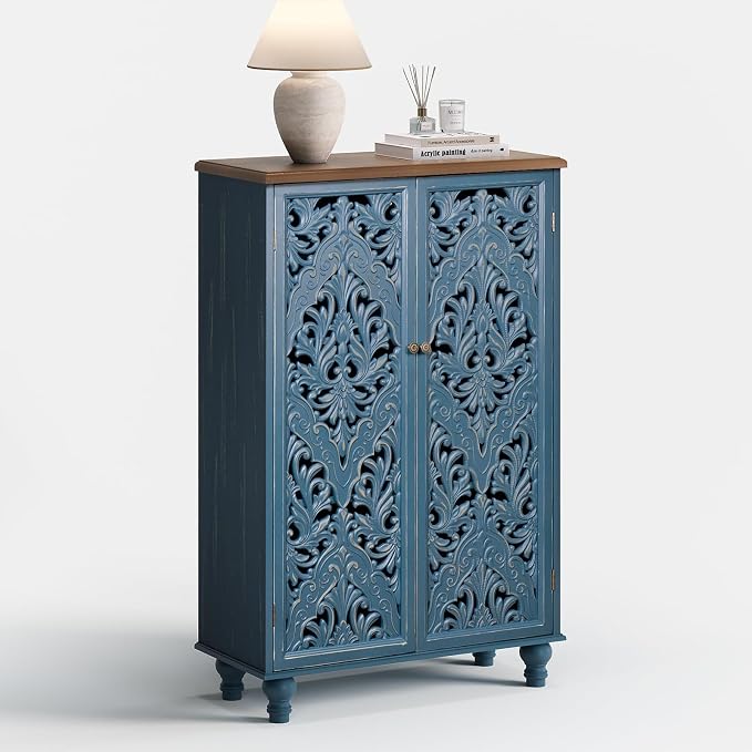 Blue & Walnut_2 Doors_tall