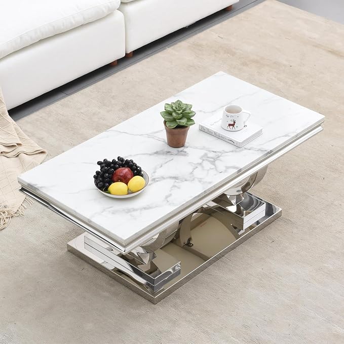 Coffee Table - White Silver