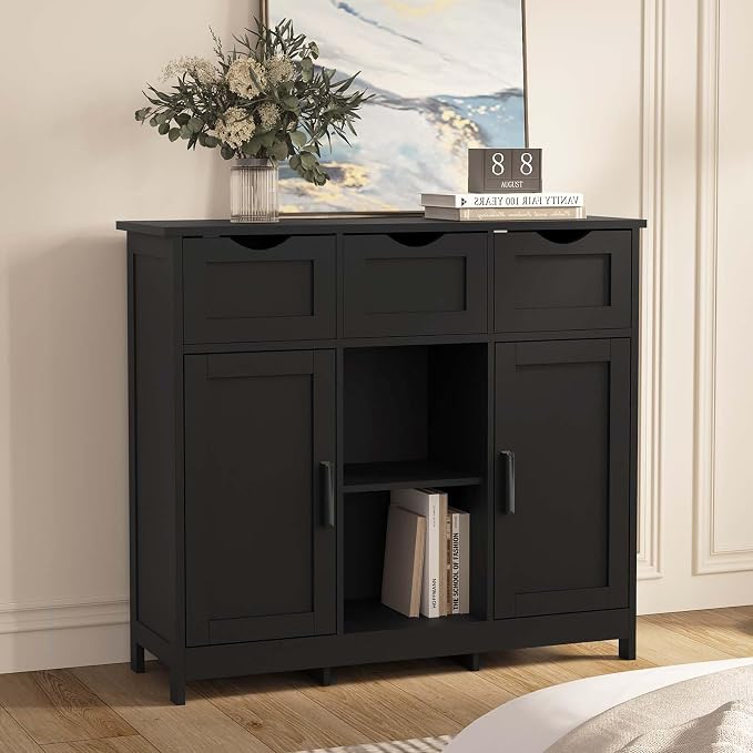 Black-3 Drawers+2 Doors
