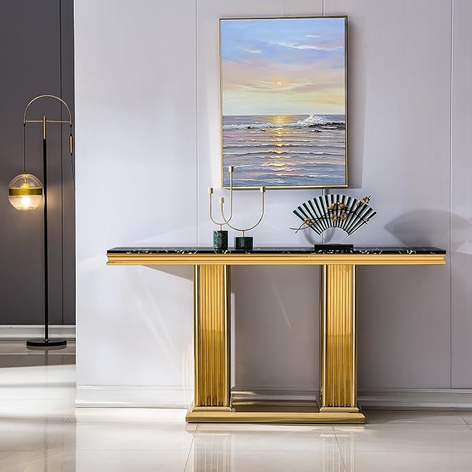 Console Table - Black Gold