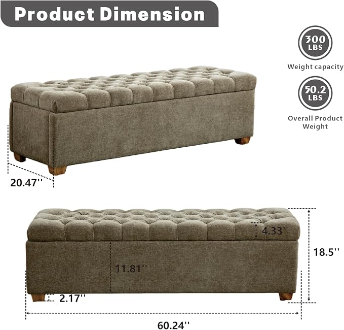 Storage Bench-taupe