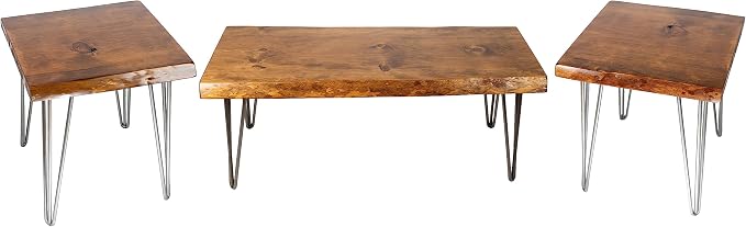 Honey Pine Finish + Grey Hairpin Legs