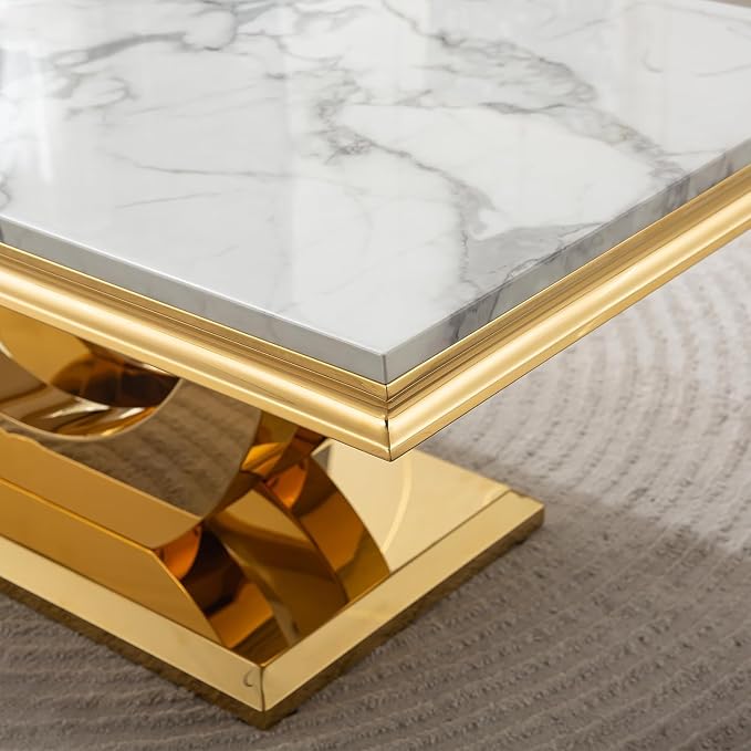 White & Gold Coffee Table