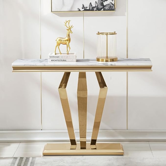 Console Table - White Gold