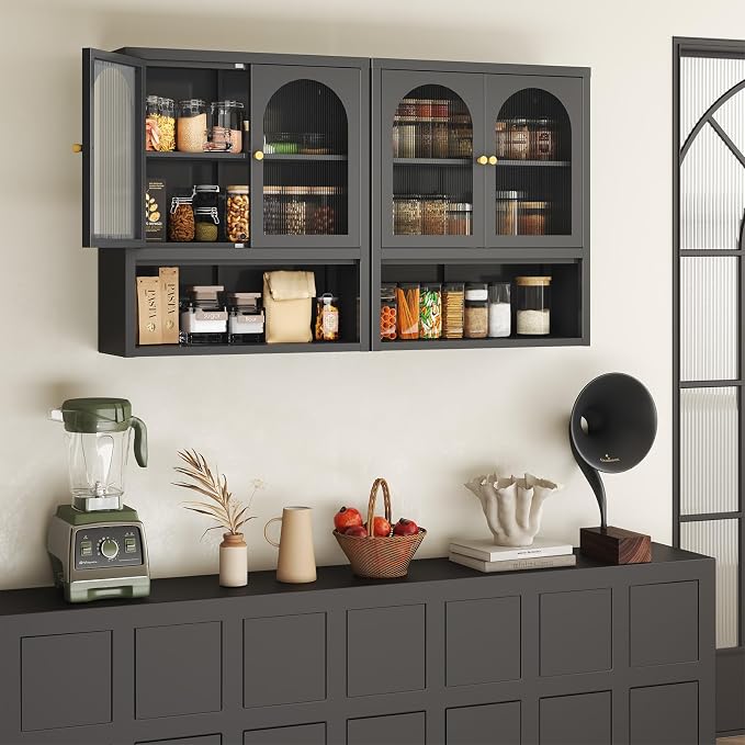 Black-fluted Glass Doors