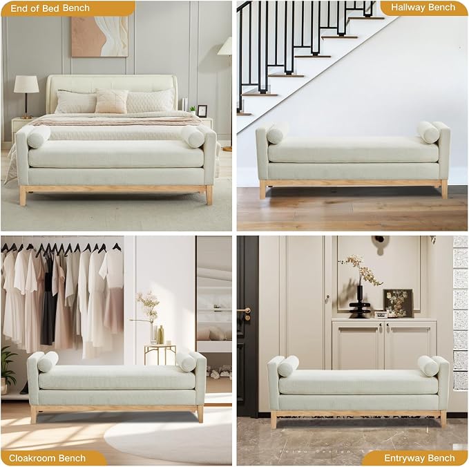 Ivory Boucle (Wood Legs)