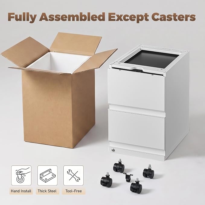 Matte-white 2-drawer Mobile