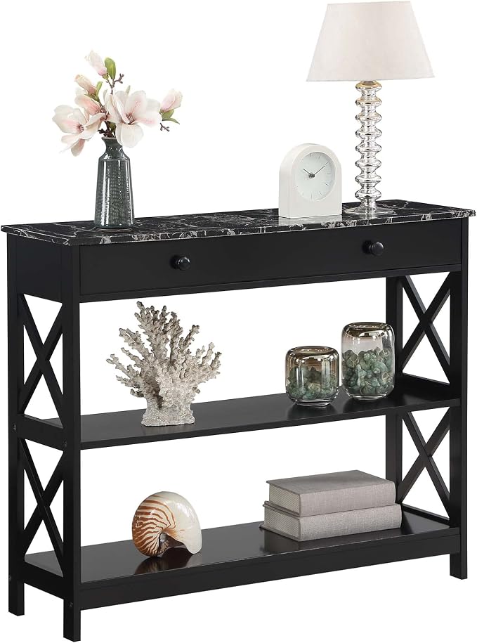 Black Faux Marble/Black