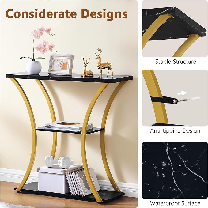 Gold+black Marbled