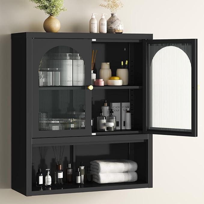 Black-fluted Glass Doors
