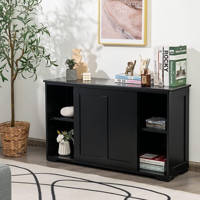 Black/Wooden Sliding Door