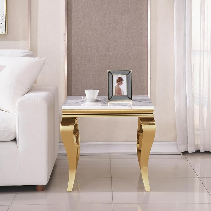 End Table - White Gold Base