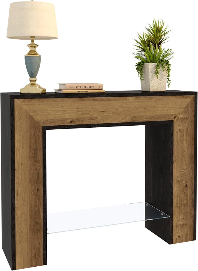 Dark Grey/ Oak/Glass Shelf