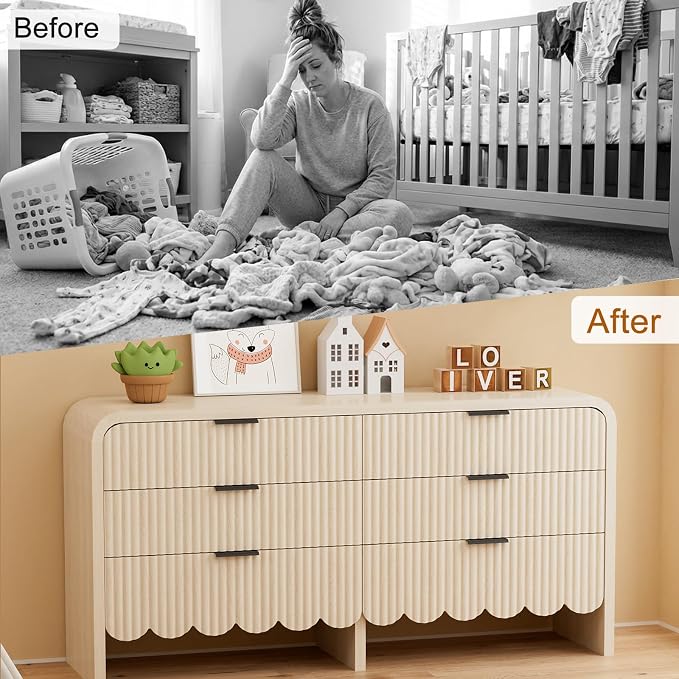 Beige-6 Drawer-dresser