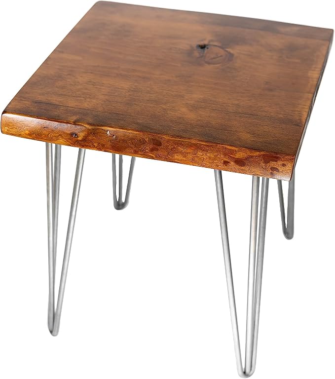 Honey Pine Finish + Grey Hairpin Legs