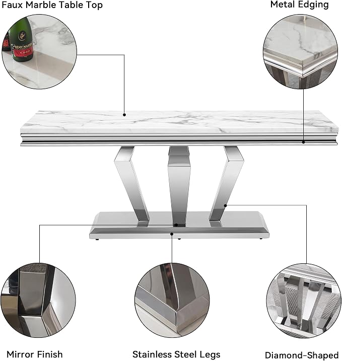 White Silver Coffee Table