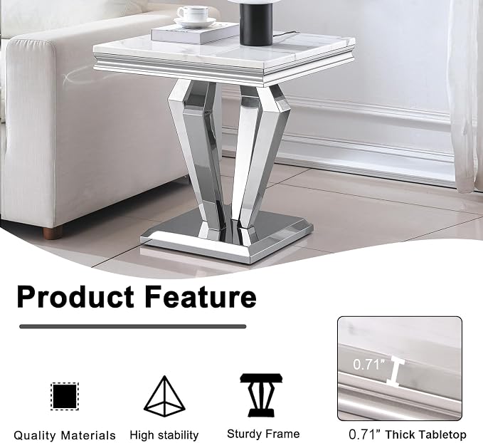 White&silver-end Table