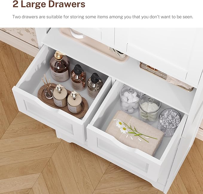 White 2 Drawers
