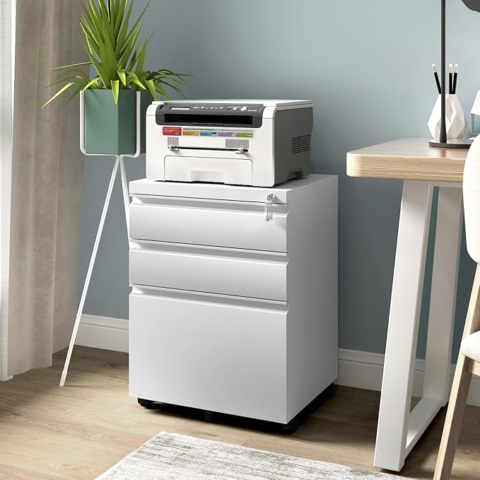 White 3-drawer