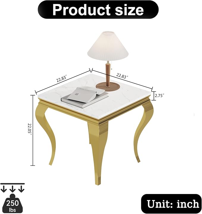 End Table-gold White