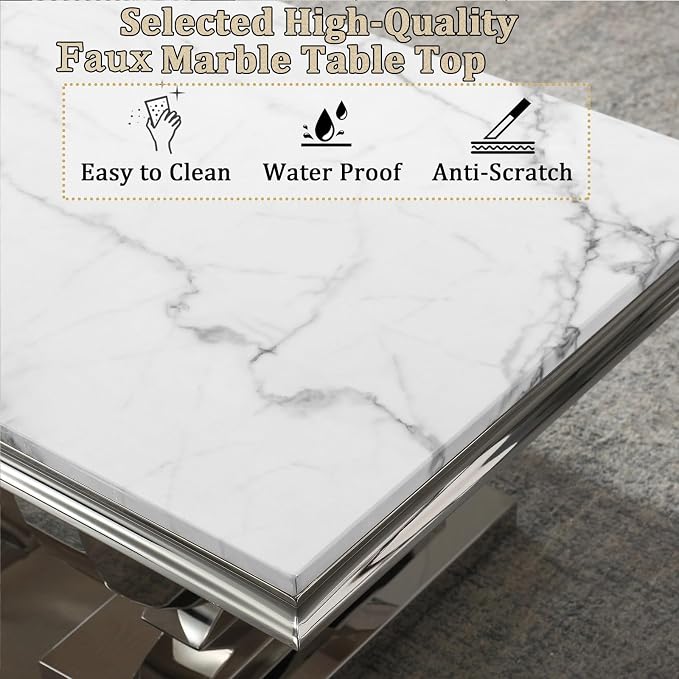 White Silver Coffee Table