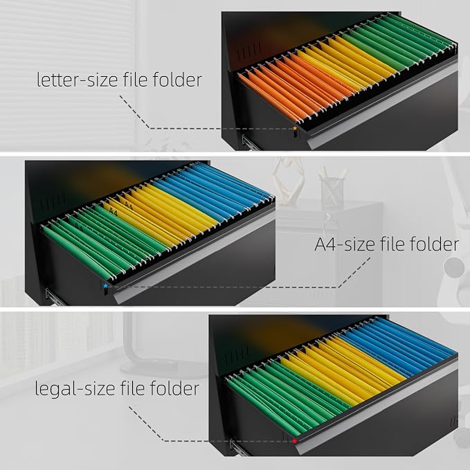 Matte-black 4-drawer Lateral