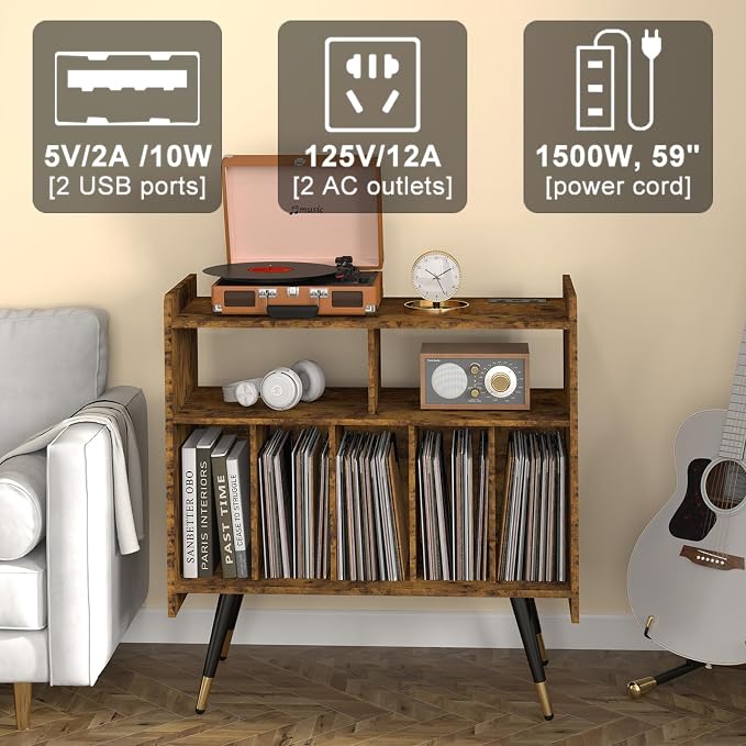 Brown - 6 Compartments (Usb and Socket)