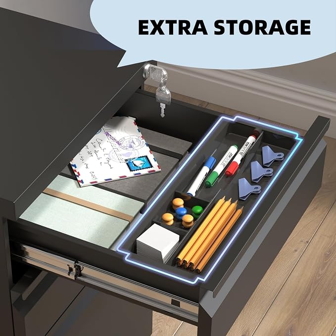 Matte-black 3-drawer Mobile