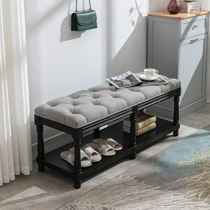 45 Inches Long- Grey + Black Legs