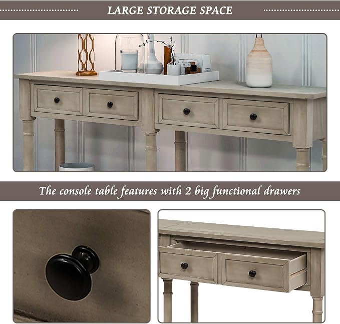 Grey Wash+2 Drawers