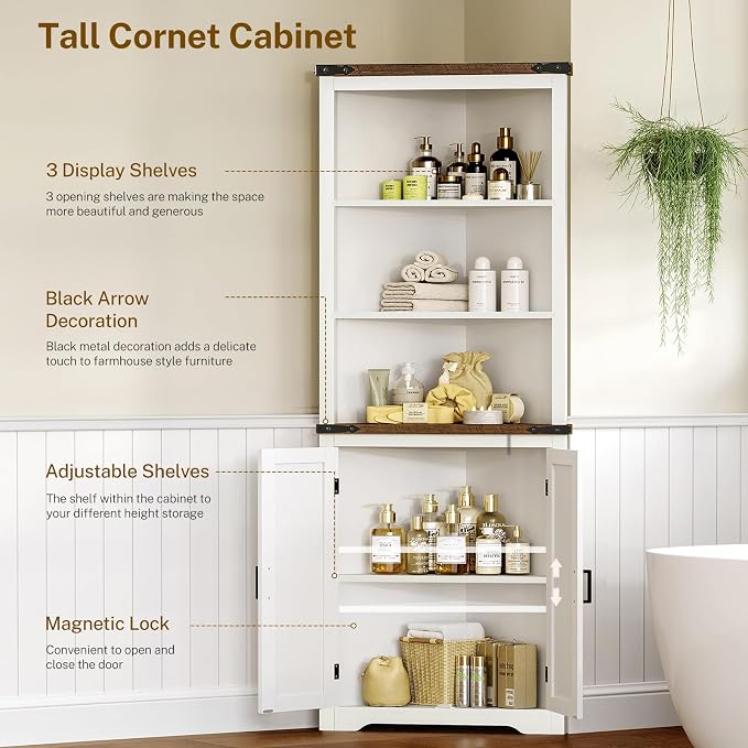White +Open Shelf