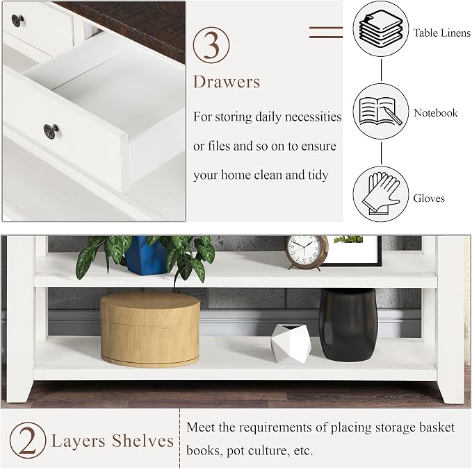 Antique White+brown Top
