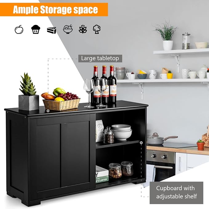 Black/Wooden Sliding Door
