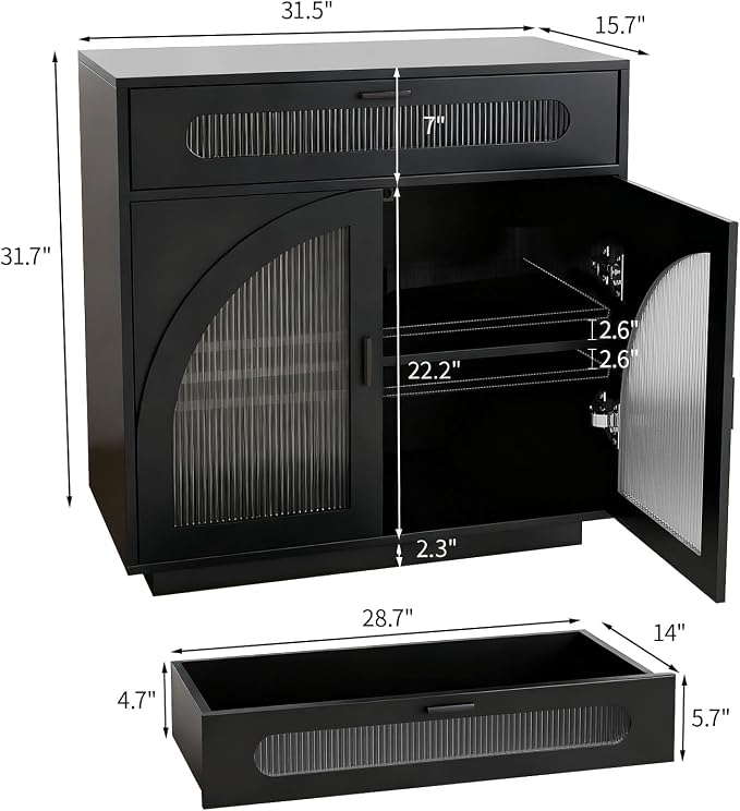 Sideboard W/Drawers_black