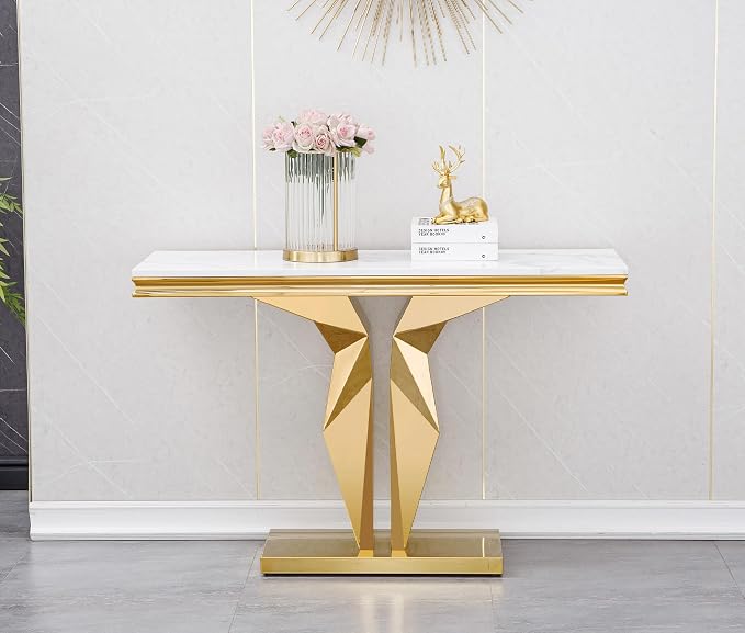 Console Table - White Gold Base