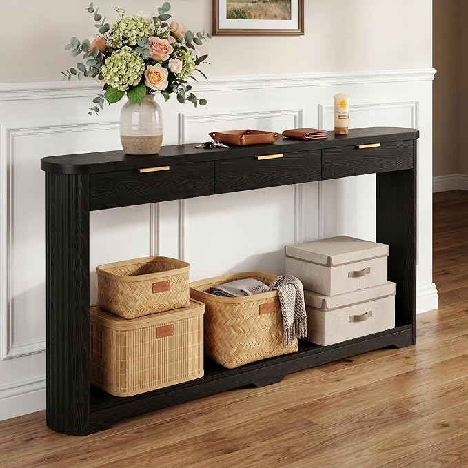 Black With 3 Drawers