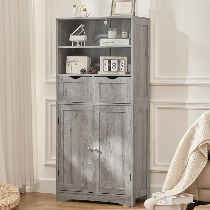Grey, 2 Drawers