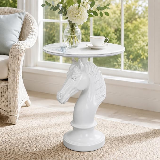 Large White Horse Table