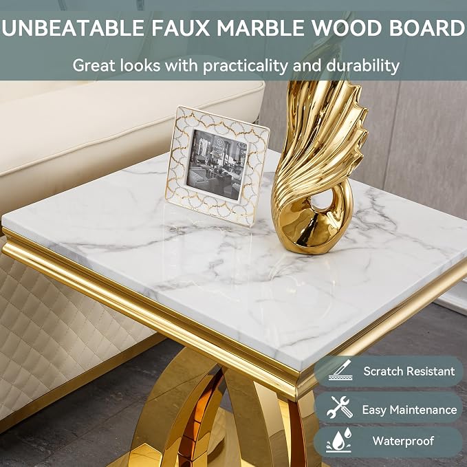 White Gold End Table