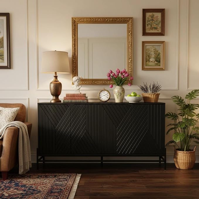 Black-geometric Lines Carved