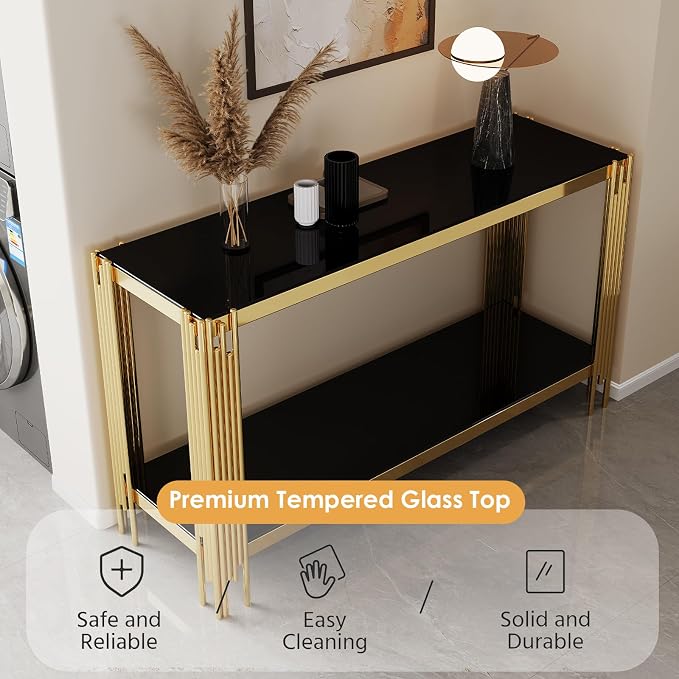 Console Table-black & Gold