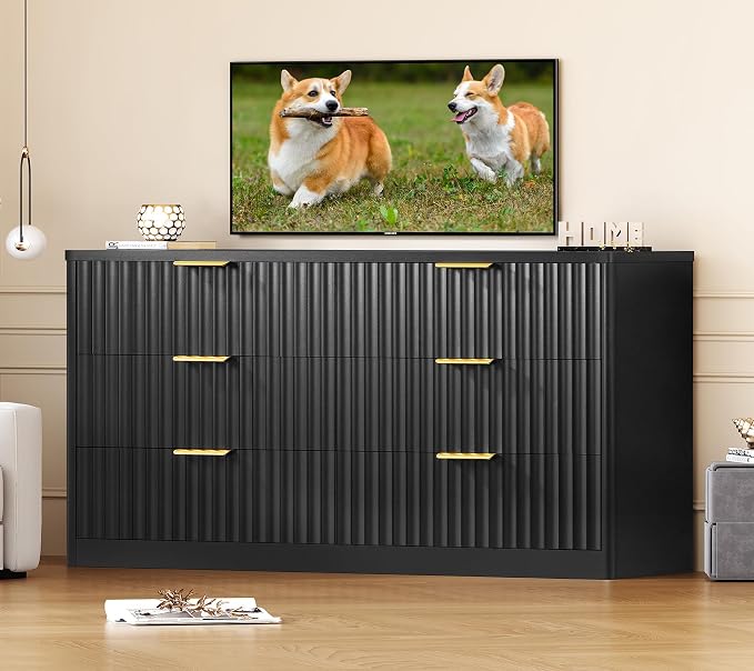 Black, 6 Drawers