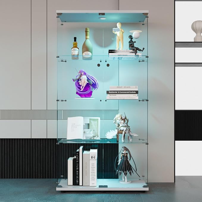 White - 2 Doors & 4 Shelves(led)