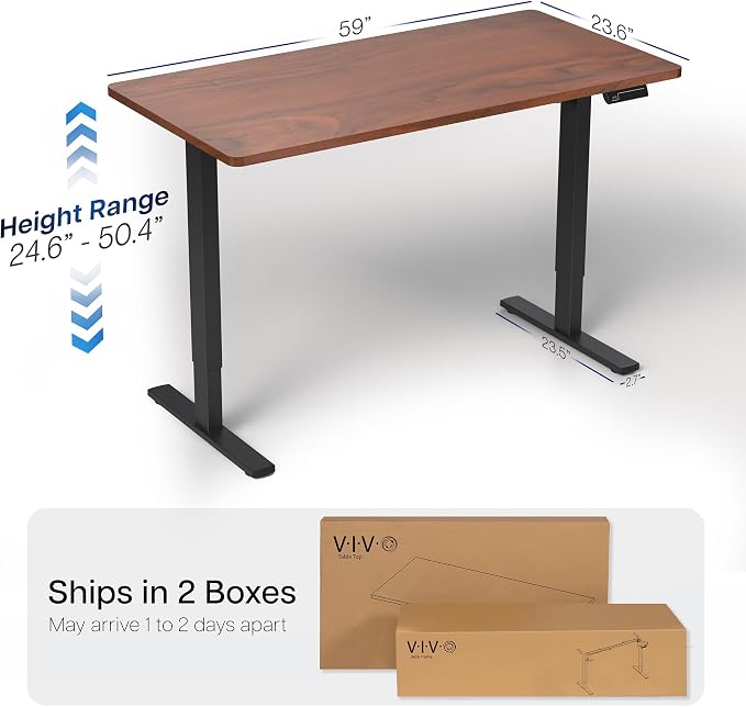 Dark Walnut Top / Black Frame
