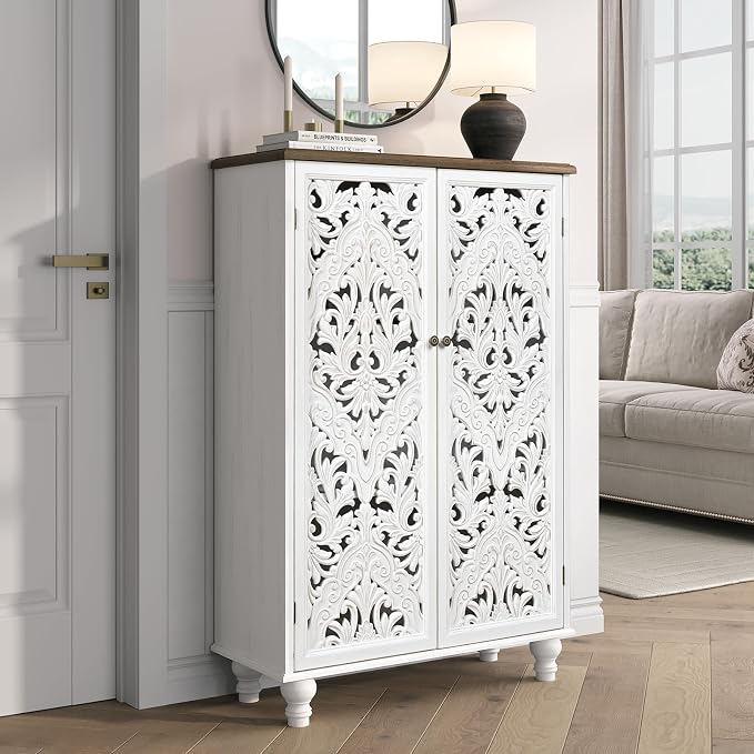 White & Walnut_2 Doors Tall