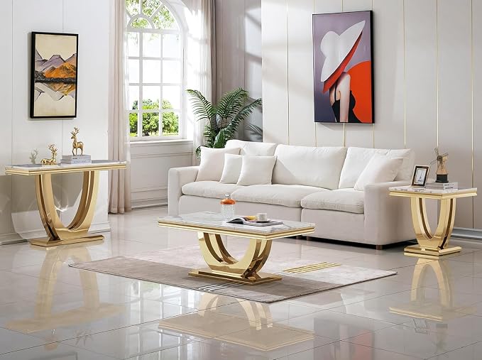 Coffee Table - White Gold