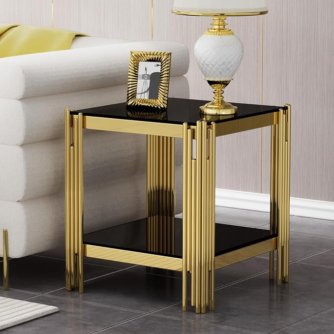 Gold & Black End Table