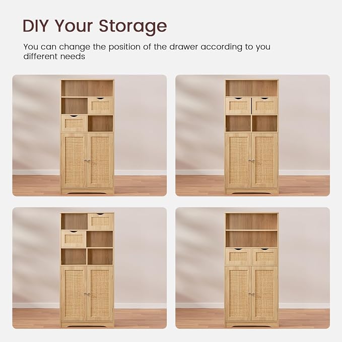 Natural, 2 Drawers