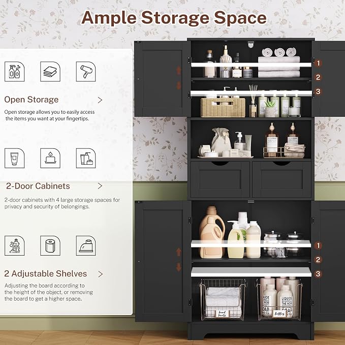 Black 2 Drawers