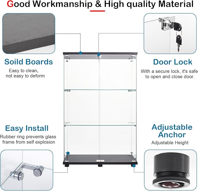 Black - 2 Doors & 3 Shelves